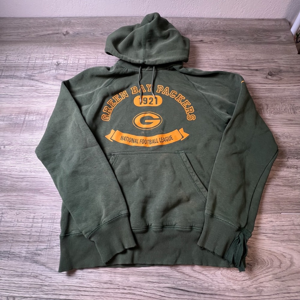 Nike Green Bay Packers Hoodie Mens Small Green NFL Team Apparel Graphic Pullover